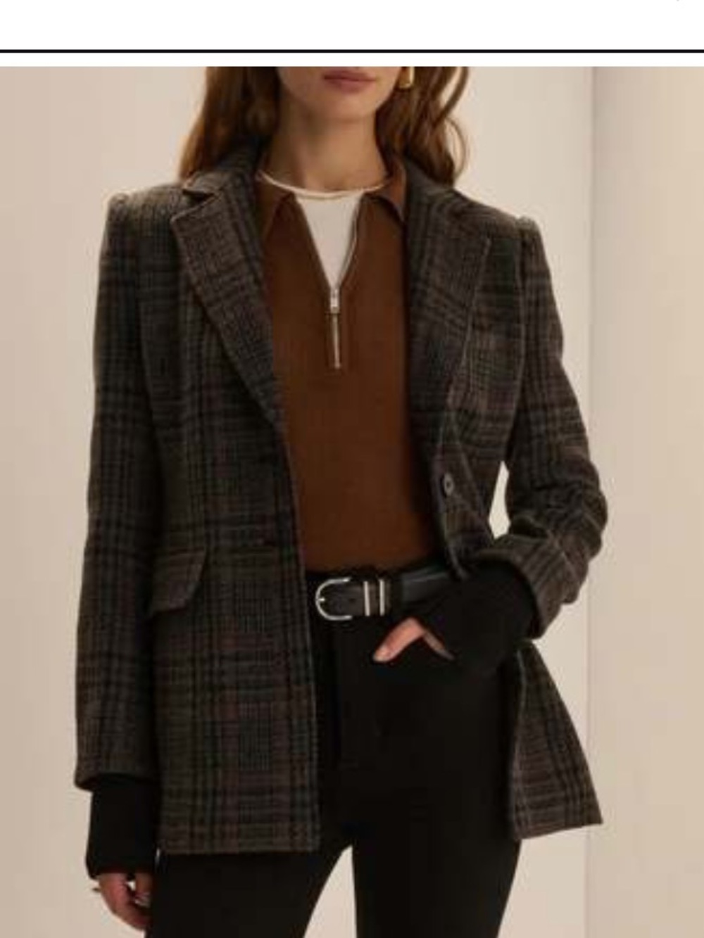 Favorite Daughter Navy Plaid City Blazer